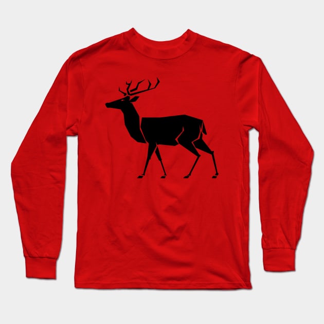 Modern Minimalist Deer Stag Hart Design - Stag Do Stag Party Stag Night Long Sleeve T-Shirt by ballhard